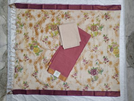 Mangalagiri Cotton Dress Material with Digital Print Duppata