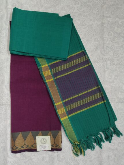 Mangalagiri Cotton Dress Material with Kanchi Border