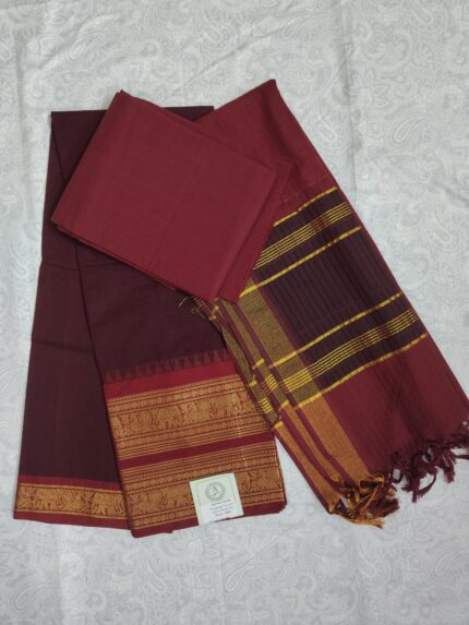 Mangalagiri Cotton Dress Material with Kanchi Border