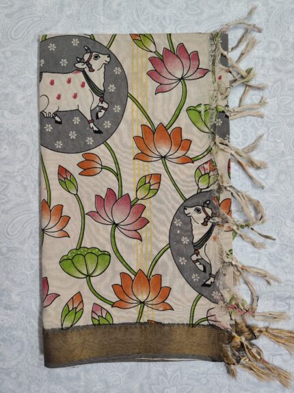 Cotton Digital Print Duppata with Nizam Border (DPD007)