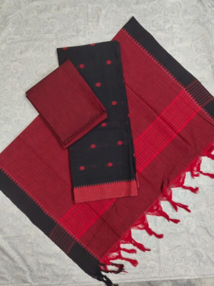 Mangalagiri Cotton Dress Material with Thread Buty Top (DNO0096)