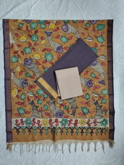Mangalagiri Cotton Dress Material with Pen Kalamkari Duppata (PKD005)