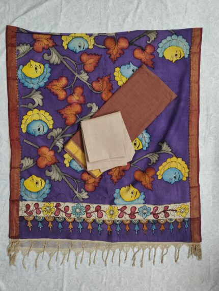 Mangalagiri Cotton Dress Material with Pen Kalamkari Duppata (PKD008)