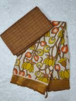 Raw Silk Top with Kalamkari Chennuru Silk Dupatta (CDRT01)