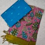 Raw Silk Top with Kalamkari Chennuru Silk Dupatta (CDRT03)