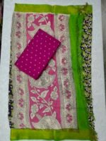 Raw Silk Top with Kalamkari Chennuru Silk Dupatta (CDRT04) - Image 2