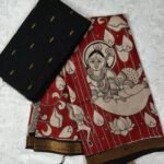 Raw Silk Top with Kalamkari Chennuru Silk Dupatta (CDRT05)