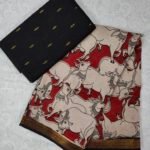 Raw Silk Top with Kalamkari Chennuru Silk Dupatta (CDRT06)