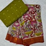 Raw Silk Top with Kalamkari Chennuru Silk Dupatta (CDRT07)