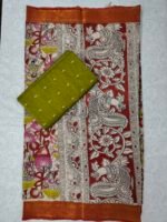 Raw Silk Top with Kalamkari Chennuru Silk Dupatta (CDRT07) - Image 2