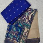 Raw Silk Top with Kalamkari Chennuru Silk Dupatta (CDRT09)