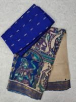 Raw Silk Top with Kalamkari Chennuru Silk Dupatta (CDRT09)