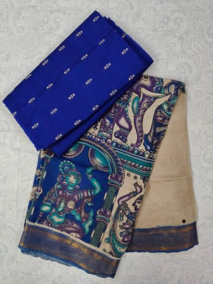 Raw Silk Top with Kalamkari Chennuru Silk Dupatta (CDRT09)