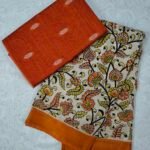 Raw Silk Top with Kalamkari Chennuru Silk Dupatta (CDRT13)