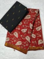 Raw Silk Top with Kalamkari Chennuru Silk Dupatta (CDRT15)