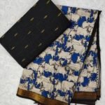 Raw Silk Top with Kalamkari Chennuru Silk Dupatta (CDRT16)