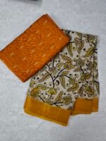 Raw Silk Top with Kalamkari Chennuru Silk Dupatta (CDRT17)