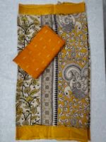 Raw Silk Top with Kalamkari Chennuru Silk Dupatta (CDRT17) - Image 2