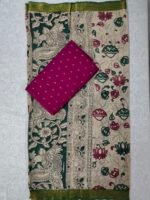 Raw Silk Top with Kalamkari Chennuru Silk Dupatta (CDRT18) - Image 2