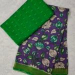 Raw Silk Top with Kalamkari Chennuru Silk Dupatta (CDRT19)
