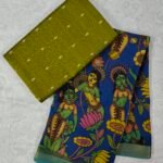 Raw Silk Top with Kalamkari Chennuru Silk Dupatta (CDRT21)