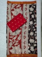 Raw Silk Top with Kalamkari Chennuru Silk Dupatta (CDRT22) - Image 2