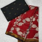 Raw Silk Top with Kalamkari Chennuru Silk Dupatta (CDRT23)