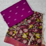 Raw Silk Top with Kalamkari Chennuru Silk Dupatta (CDRT24)