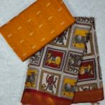 Raw Silk Top with Kalamkari Chennuru Silk Dupatta (CDRT25)