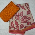 Raw Silk Top with Kalamkari Chennuru Silk Dupatta (CDRT27)