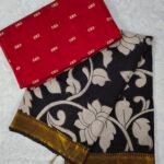 Raw Silk Top with Kalamkari Chennuru Silk Dupatta (CDRT30)