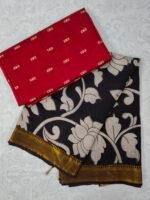 Raw Silk Top with Kalamkari Chennuru Silk Dupatta (CDRT30)