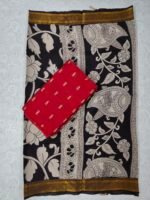 Raw Silk Top with Kalamkari Chennuru Silk Dupatta (CDRT30) - Image 2