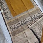 Maheswari Silk Saree with Block/Ajrak/Bagru Printed (MSS029)