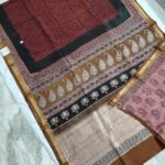Maheswari Silk Saree with Block/Ajrak/Bagru Printed (MSS030)
