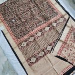 Maheswari Silk Saree with Block/Ajrak/Bagru Printed (MSS042)