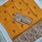Cotton Block Print Dress Material Set with Chiffon Dupatta (CBPDM03)