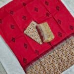Cotton Block Print Dress Material Set with Chiffon Dupatta (CBPDM04)