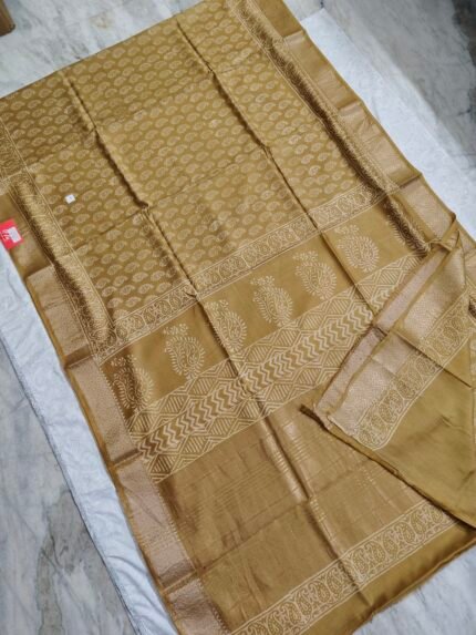 Maheswari Silk Saree with Block/Ajrak/Bagru Printed (MSS067)