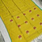 Tissue Lenin Handwoven Jamdani Saree with Lotus Buty (TLJL01)
