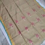 Tissue Lenin Handwoven Jamdani Saree with Lotus Buty (TLJL06)