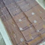 Tissue Lenin Handwoven Jamdani Saree with Lotus Buty (TLJL08)