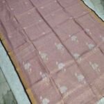 Tissue Lenin Handwoven Jamdani Saree with Lotus Buty (TLJL09)