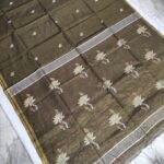 Tissue Lenin Handwoven Jamdani Saree with Lotus Buty (TLJL10)