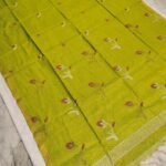 Tissue Lenin Handwoven Jamdani Saree with Tulip Buty (TLJT01)