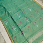 Tissue Lenin Handwoven Jamdani Saree with Tulip Buty (TLJT02)