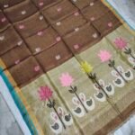 Tissue Lenin Handwoven Jamdani Saree with Paithani Swan Pallu (TLPJ03)