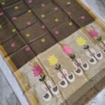 Tissue Lenin Handwoven Jamdani Saree with Paithani Swan Pallu (TLPJ06)