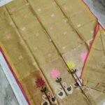 Tissue Lenin Handwoven Jamdani Saree with Paithani Pallu (TLPJ11)