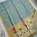 Tissue Lenin Handwoven Jamdani Saree with Paithani Pallu (TLPJ14)